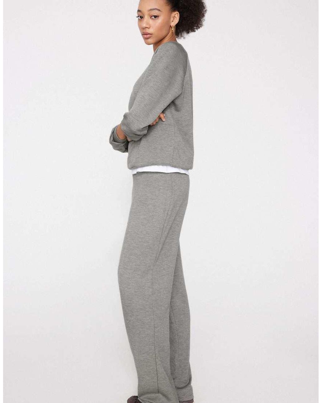 Tezenis Gray Soft Touch Straight-Cut Trousers