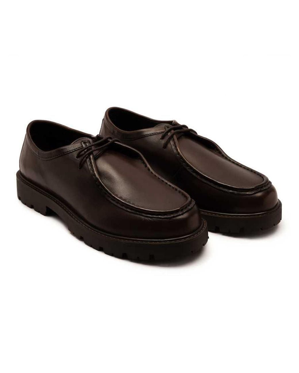 OFF THE HOOK Black Jovi Casual Lace-Up Leather Boat Shoes for men