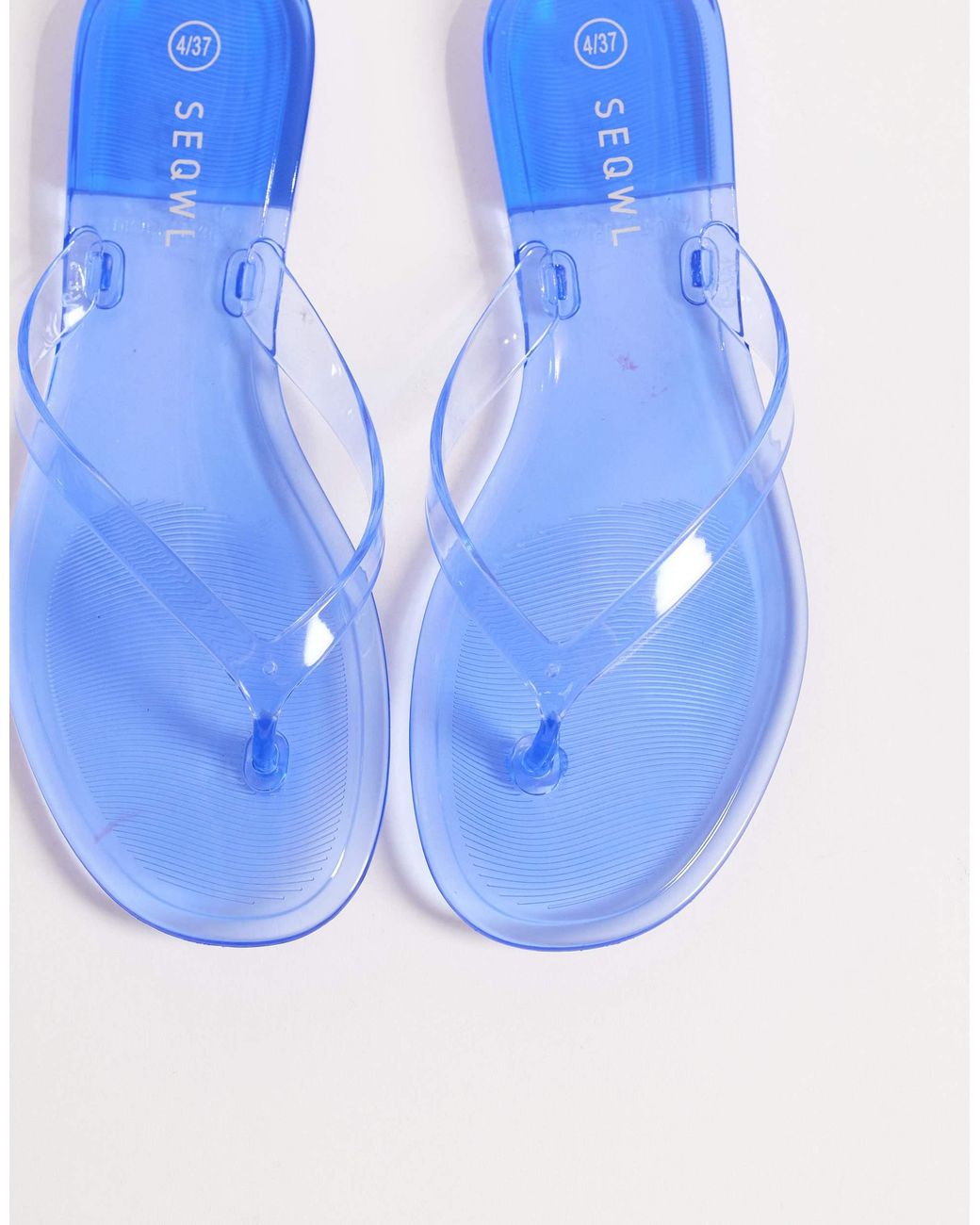 SEQWL Blue Jelly Flip Flops