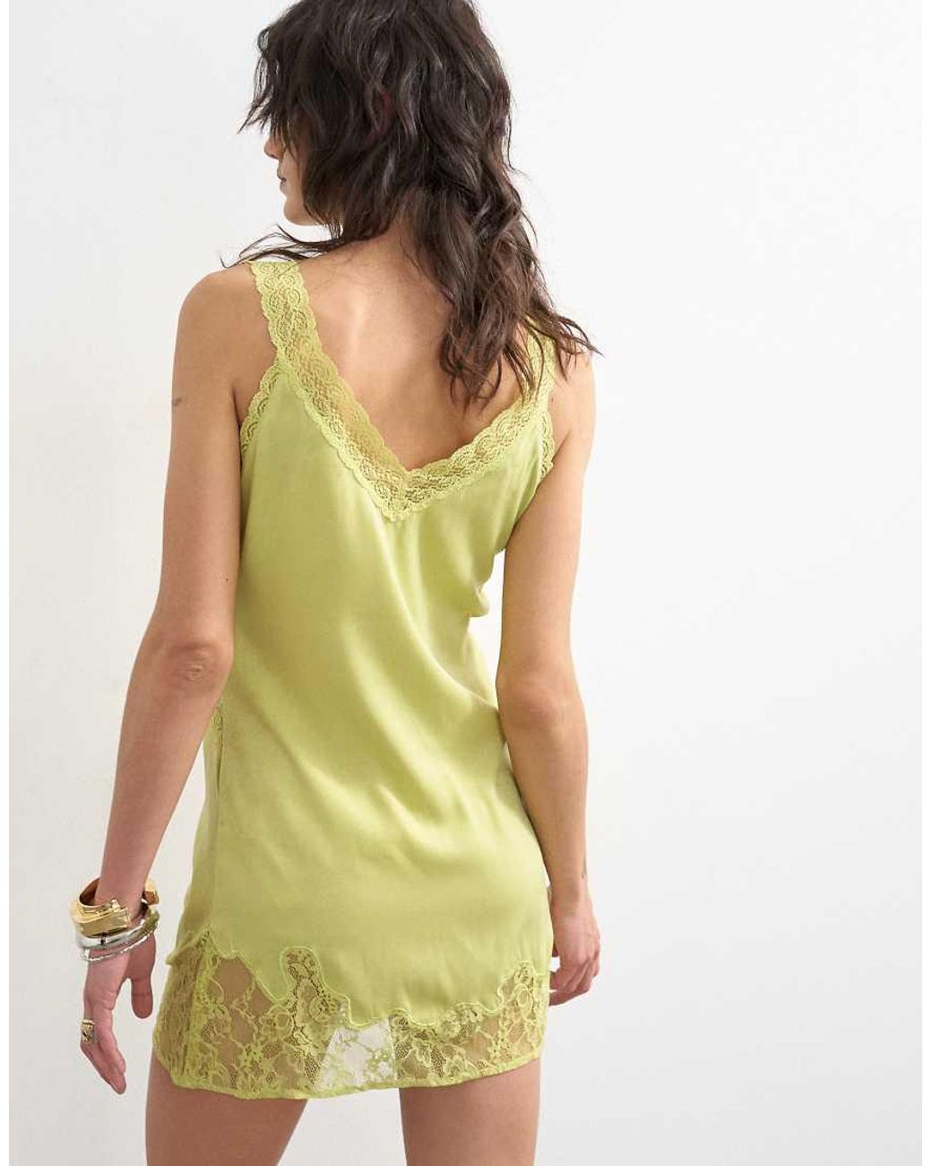 TOPSHOP Multicolor Vintage Lace Mini Slip Dress