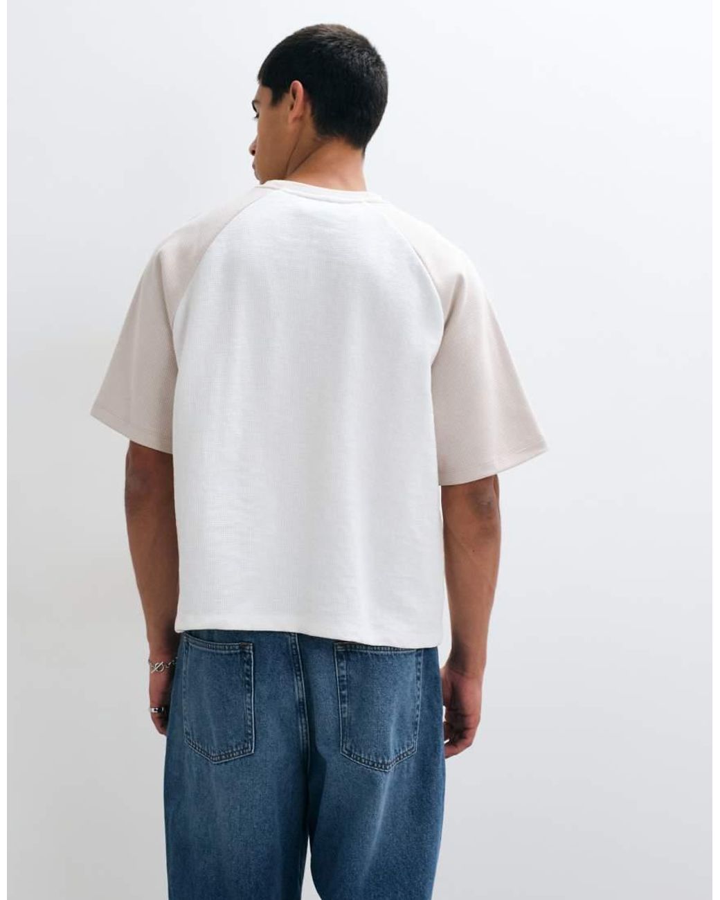 CERNUCCI White Logo Raglan Waffle T-shirt for men
