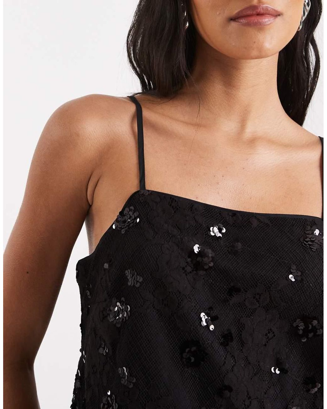 ONLY Black Sequin Detail Cami Co-Ord