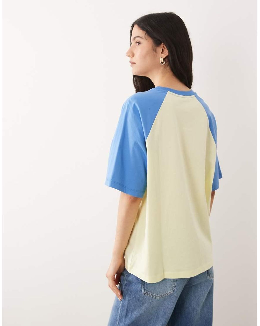 ASOS Blue Oversized Raglan Sleeve T-shirt With Embroidered Paris Football Graphic