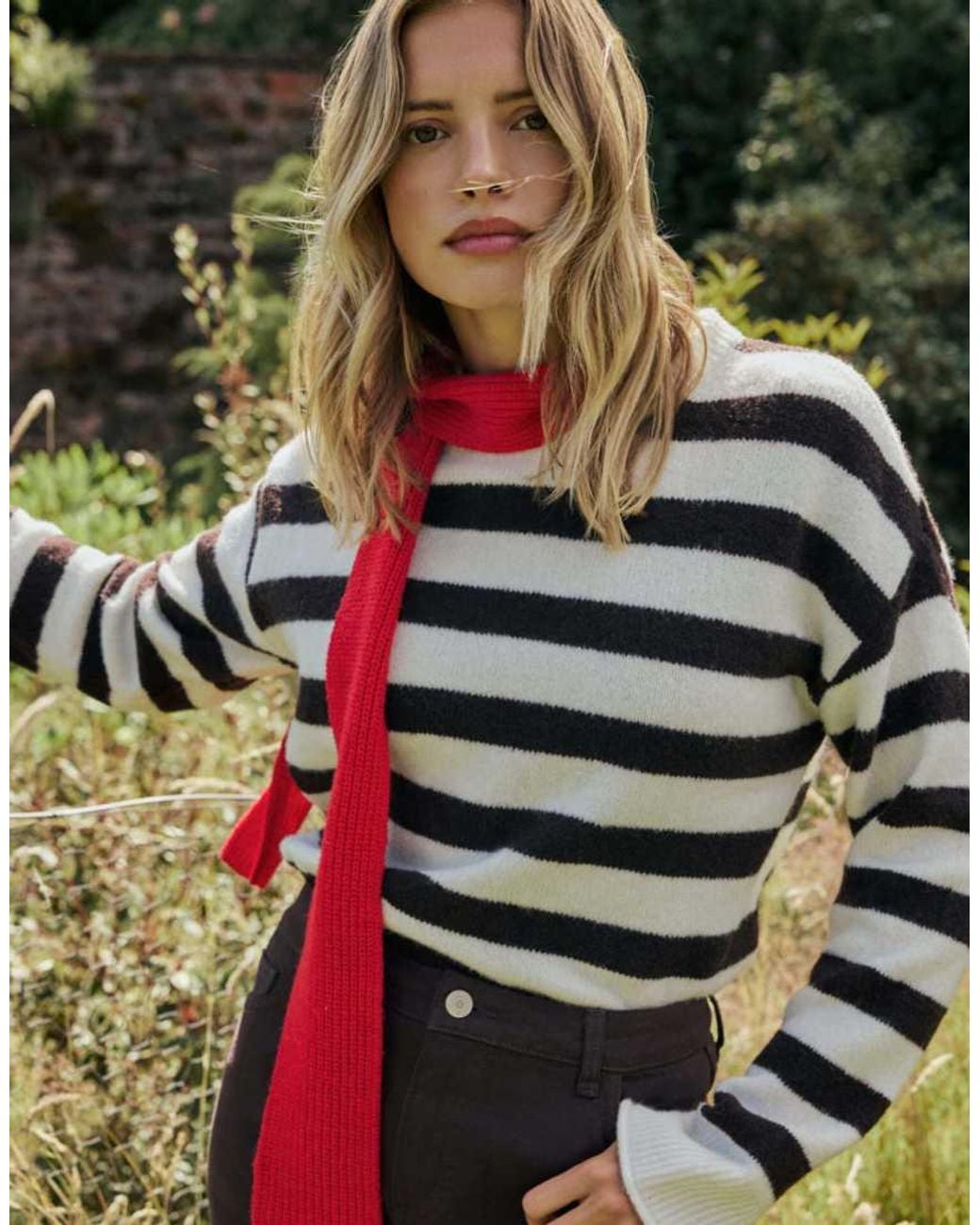 Nobody's Child Natural Striped Crew Neck Jumper