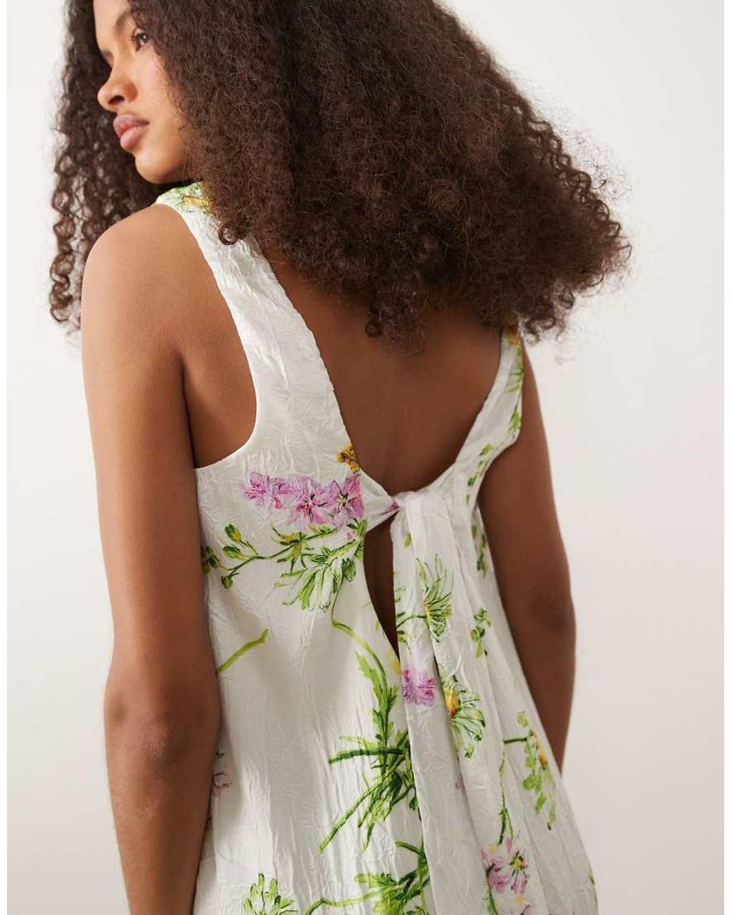 ASOS Multicolor Shift Mini Dress With Bow Back Detail