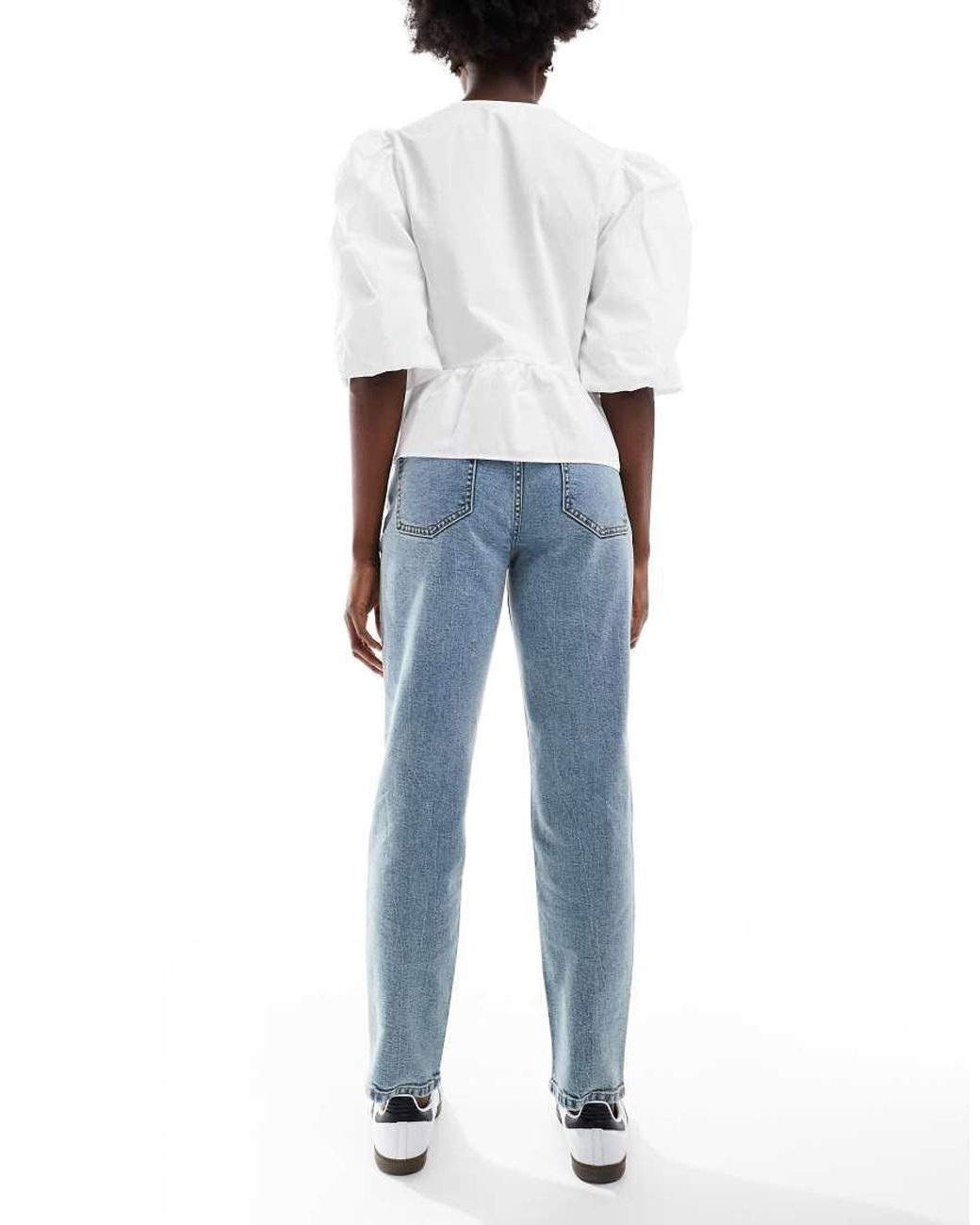 ASOS Blue Hourglass Slim Fit Mom Jeans
