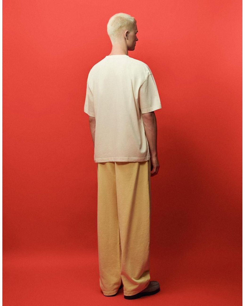 Bershka Red Short Sleeve Out Of Core Patch T-shirt for men
