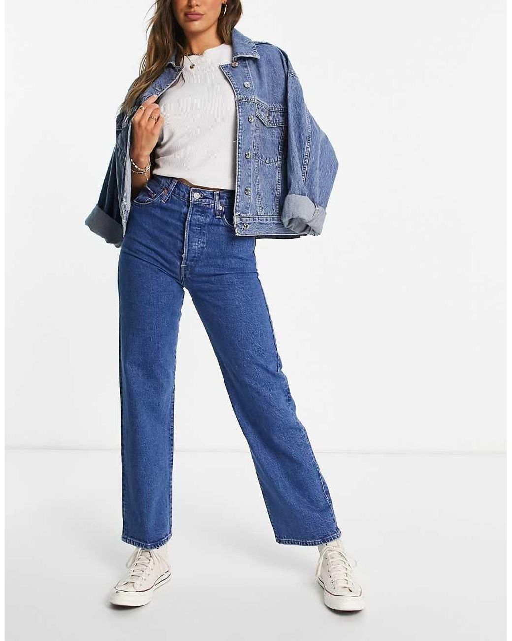 Levi's Blue Ribcage Straight Ankle Jeans