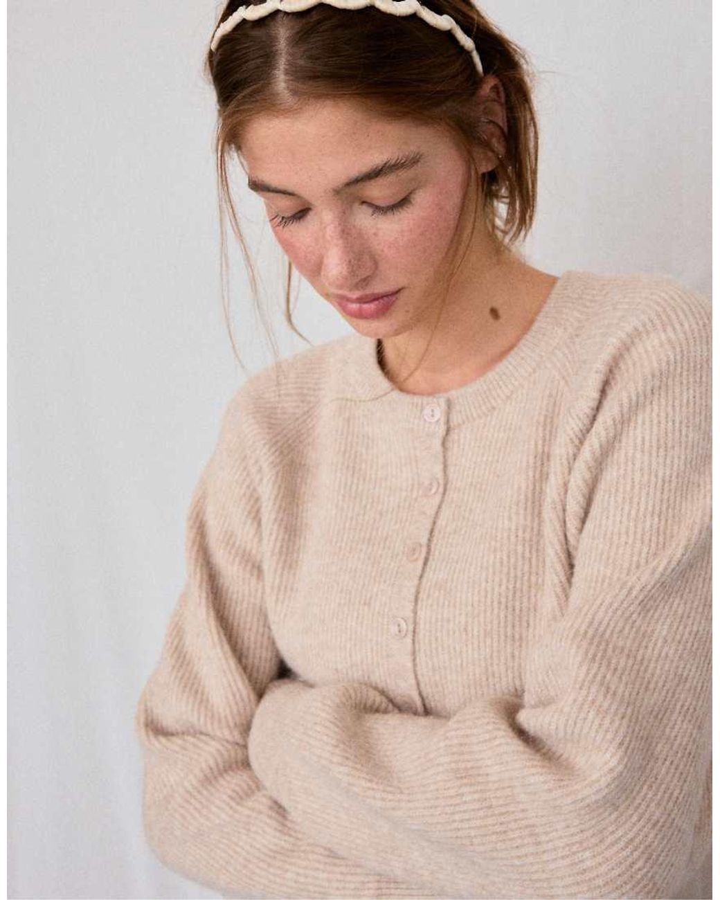 Stradivarius Blue Raglan Sleeve Knit Cardigan