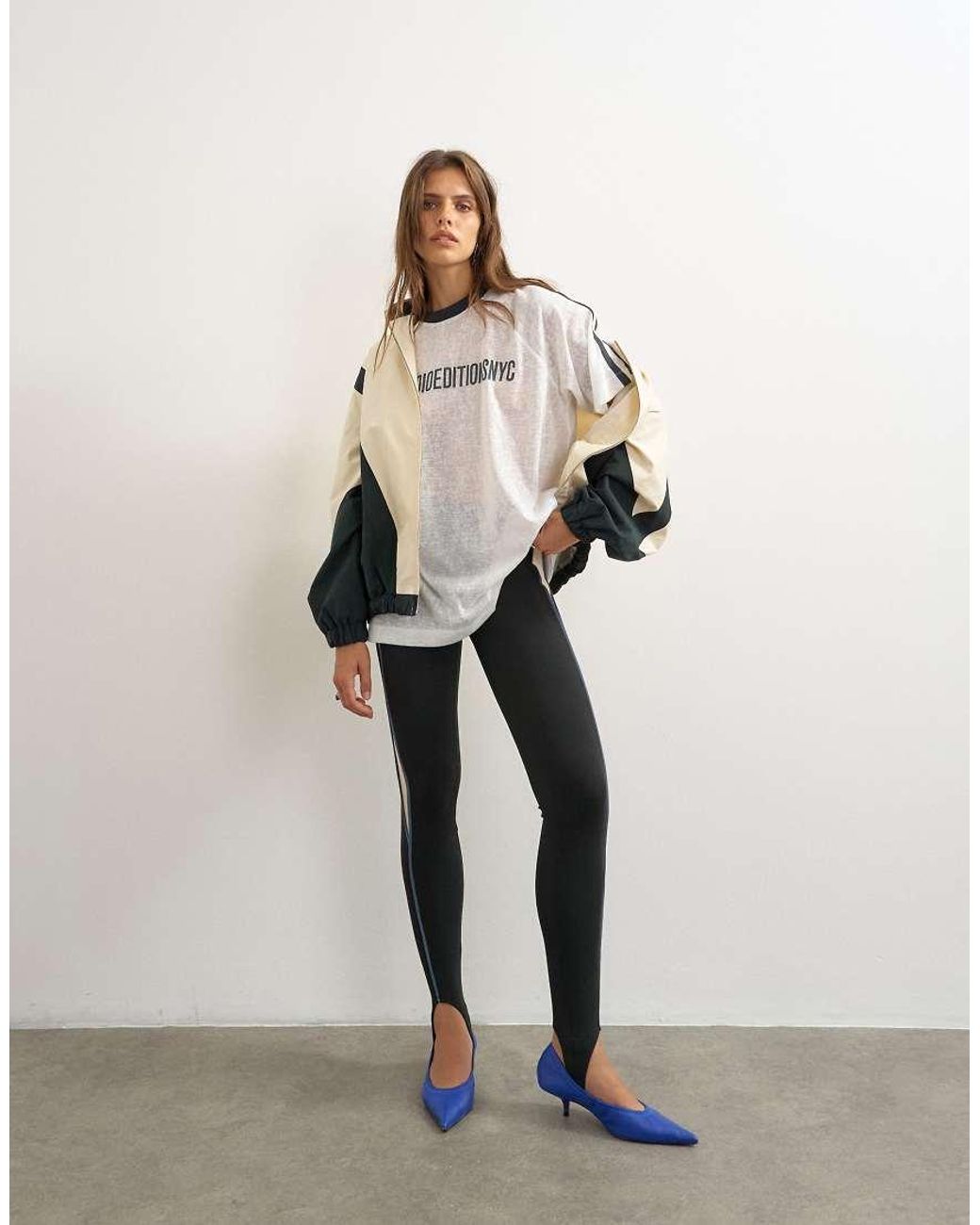 TOPSHOP Natural Sheer Slub Graphic T-shirt