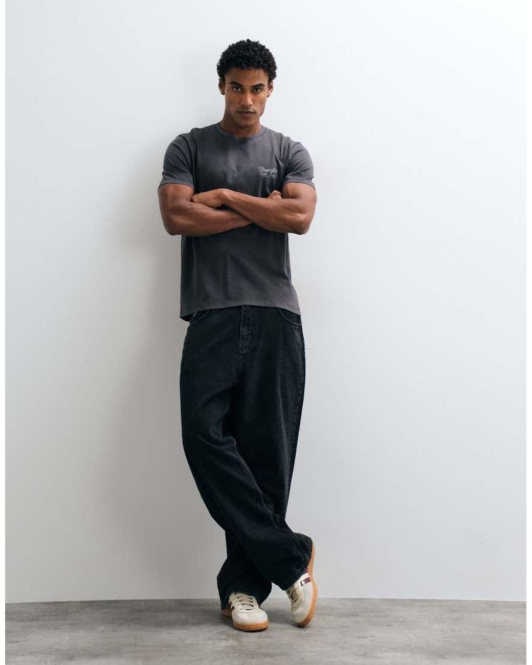 Wrangler Gray Graphic Print T-shirt for men