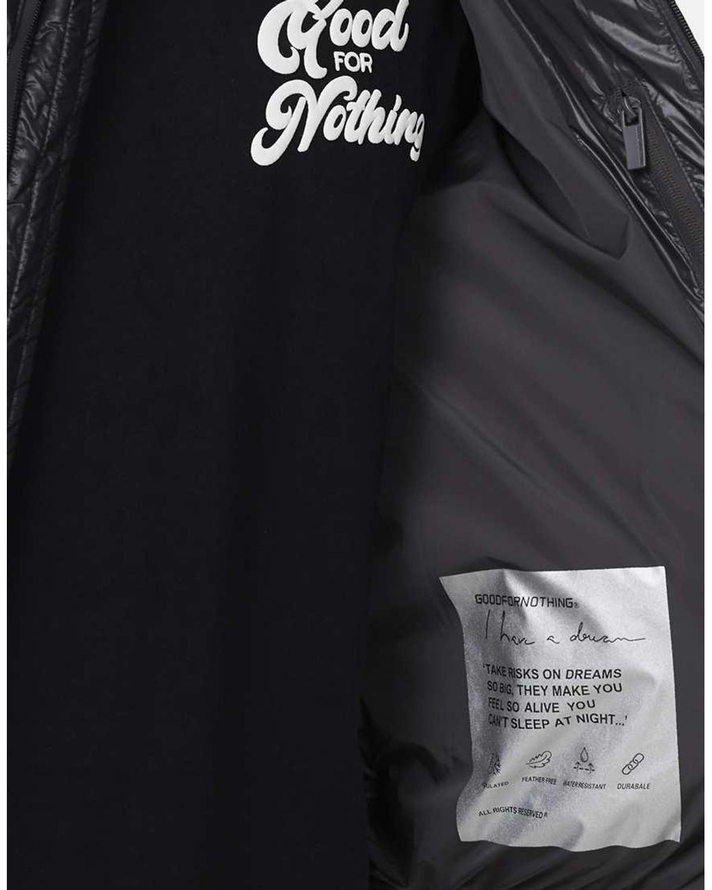 Good For Nothing Gray Hooded Puffer Jacket for men