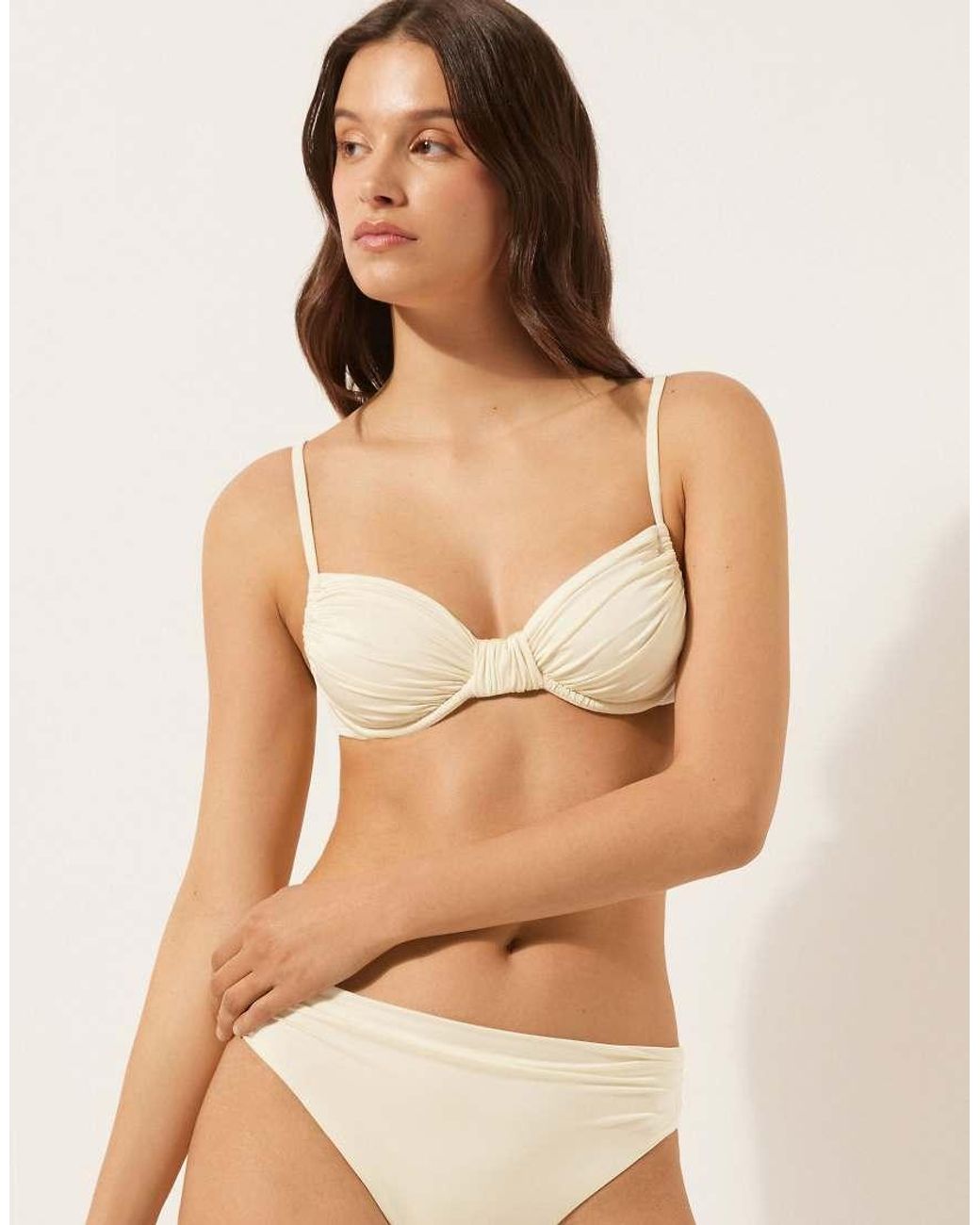 Calzedonia Natural Shiny Satin Fuller Bust Balconette Bikini Top