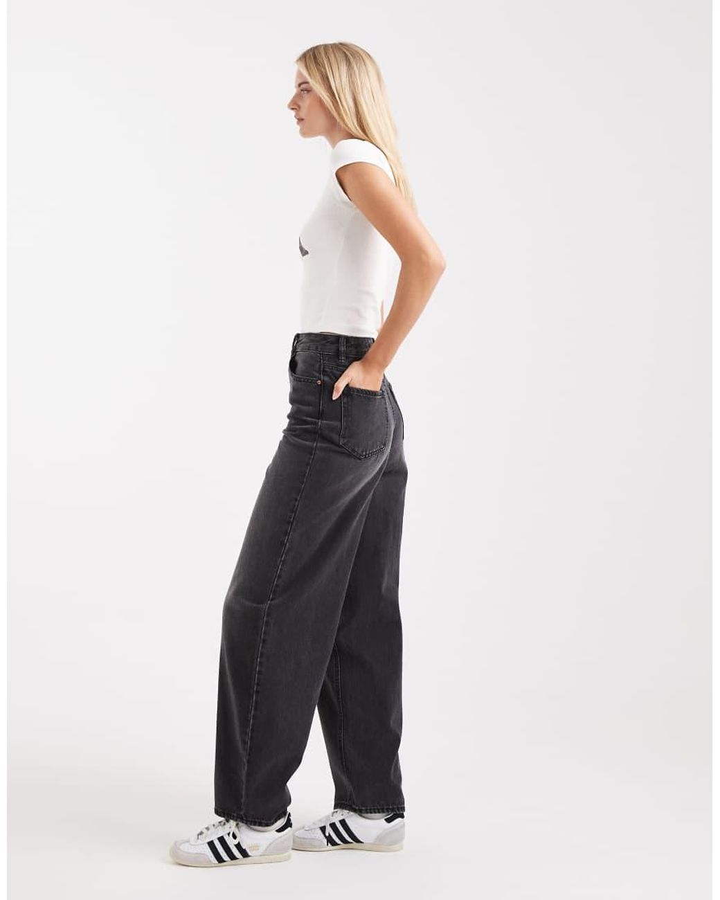 Vero Moda Black Billie High Rise Barrel Leg Jeans
