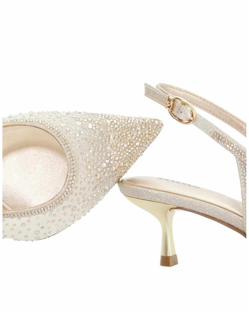 Dune White Cirelle Slingbacks