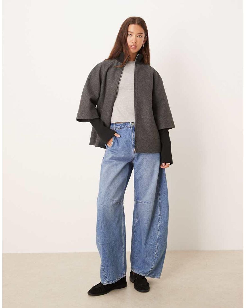 Jdy Blue Sleeve Detailing Coat