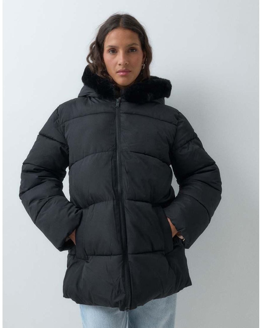 Gap Blue Faux Fur Lined Padded Jacket
