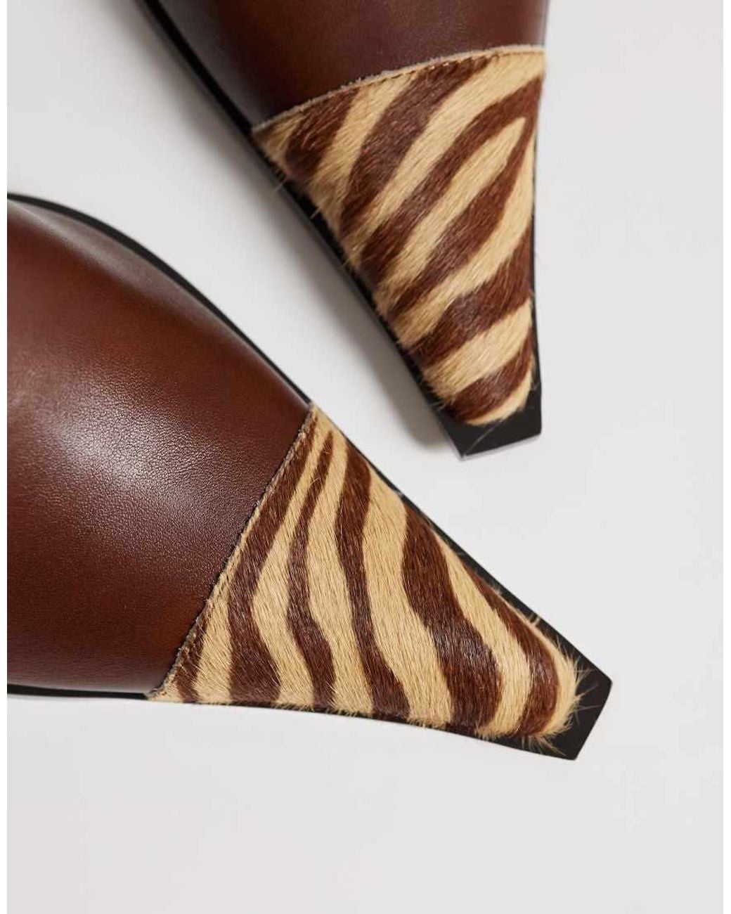 ASOS Brown Cairo Toe Cap Western Knee Boots