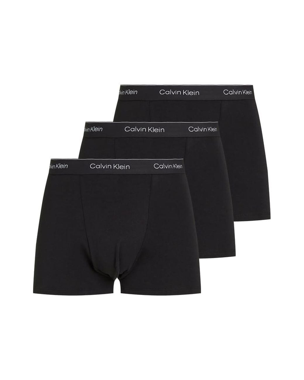 Calvin Klein Black Icon Cotton Stretch 3 Pack Darted Trunk for men