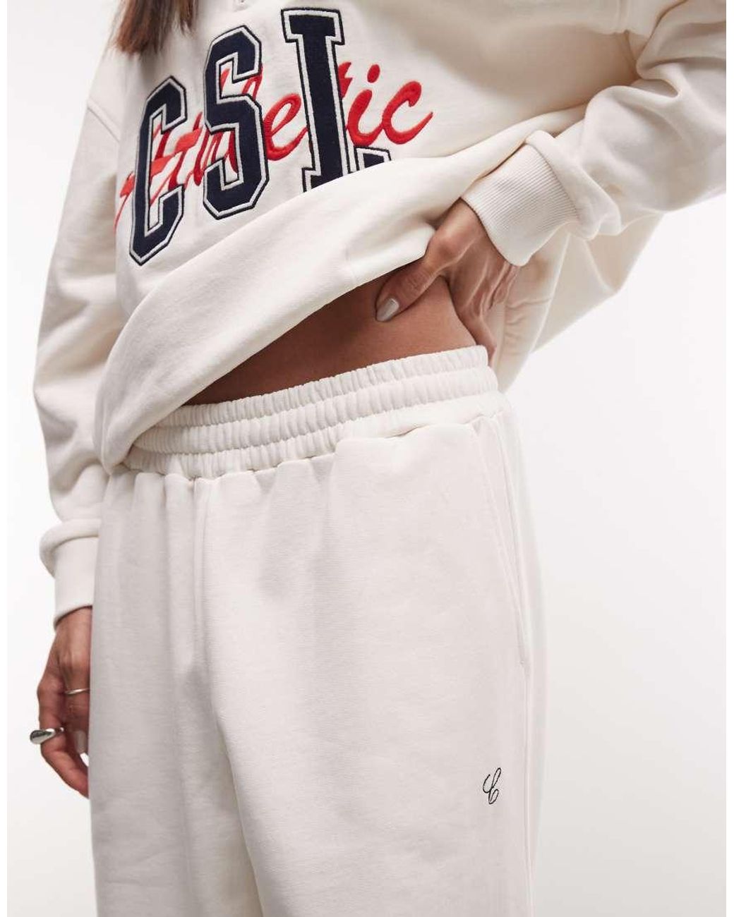 Collusion White baggy Raw Hem jogger