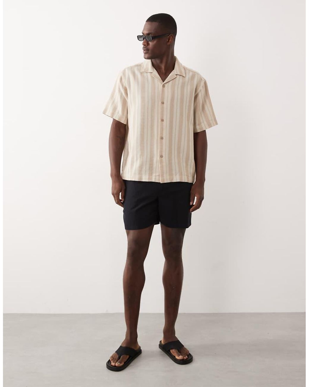 Only & Sons Natural Short Sleeve Relaxed Fit Knit Shirt for men