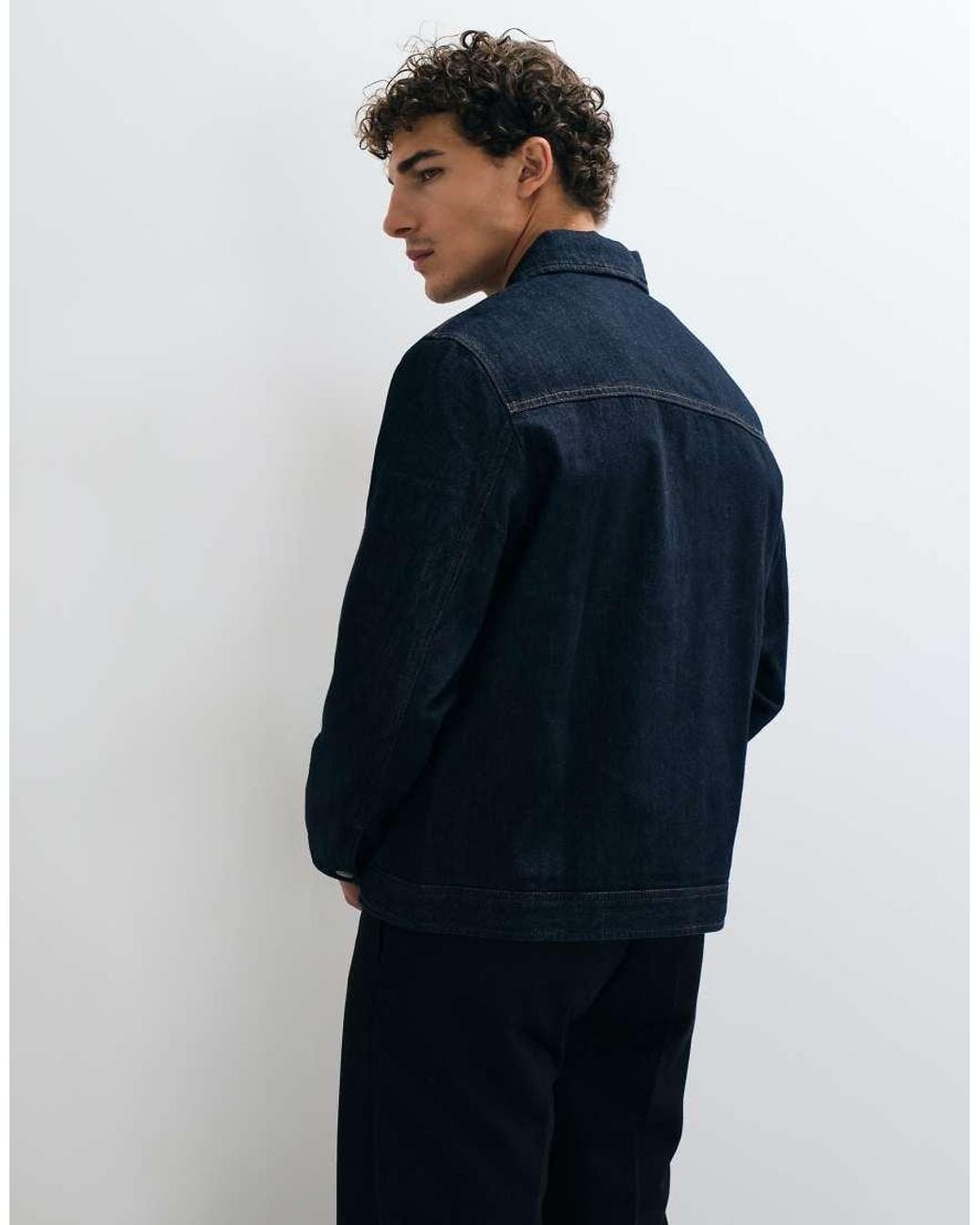 Mango Blue Harrington Jacket for men