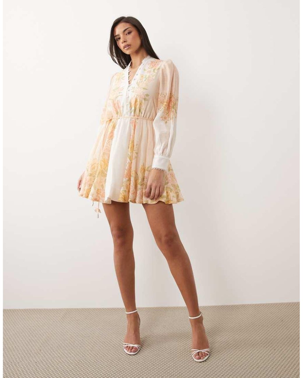 Forever New Natural Linen Button Down Shirt Mini Dress