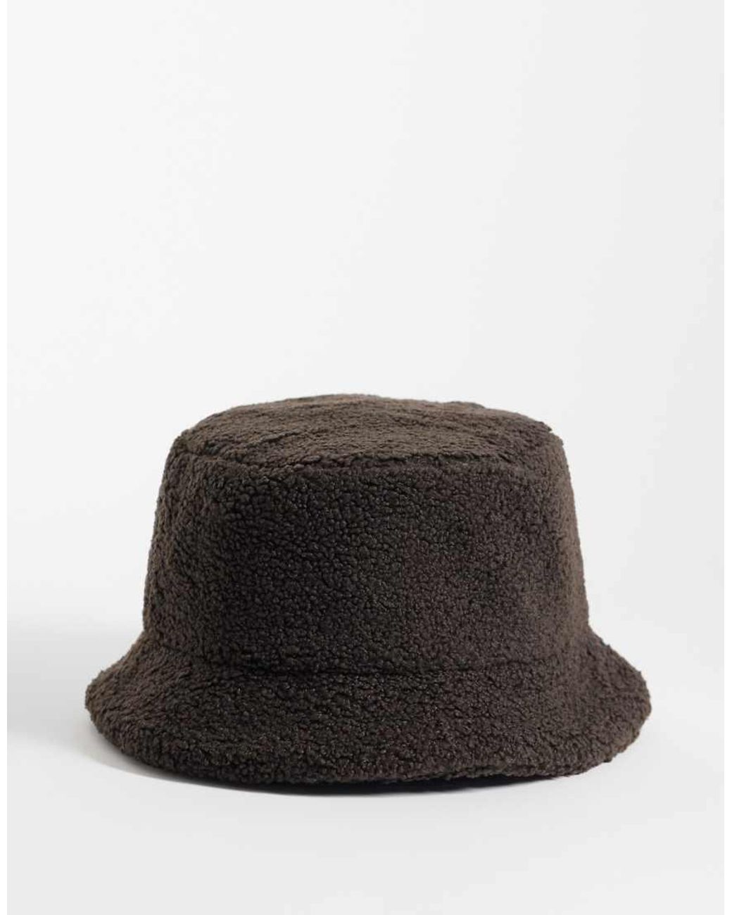 Calvin Klein Black Sherpa Bucket Hat With Patch Logo