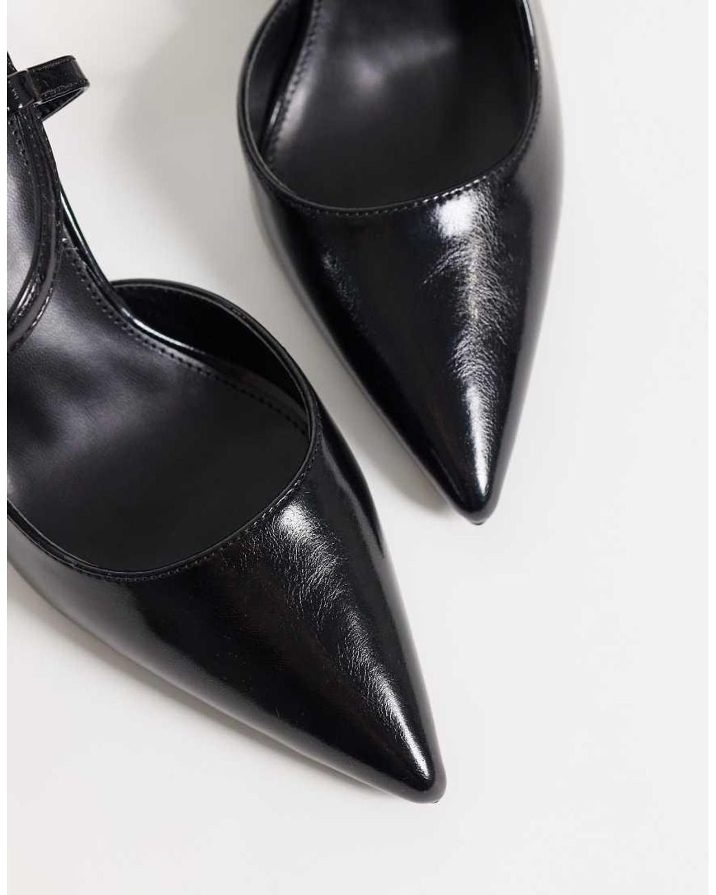 Raid Metallic Merrill Block Heeled Slingback Shoes With Pointed Toe
