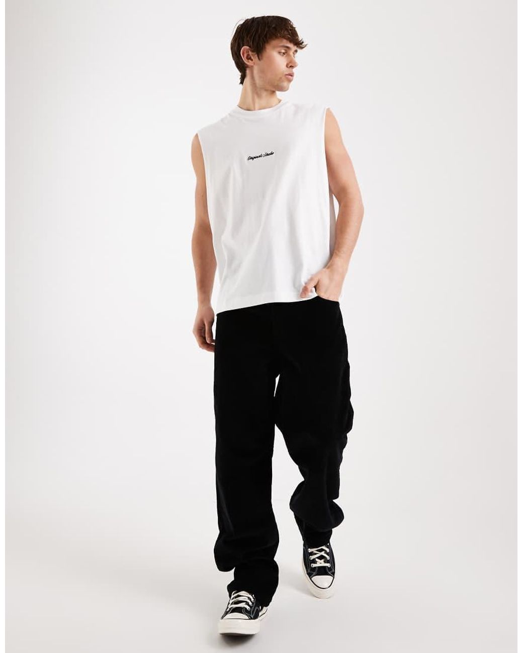 Jack & Jones White Orginals Front Logo Vest for men