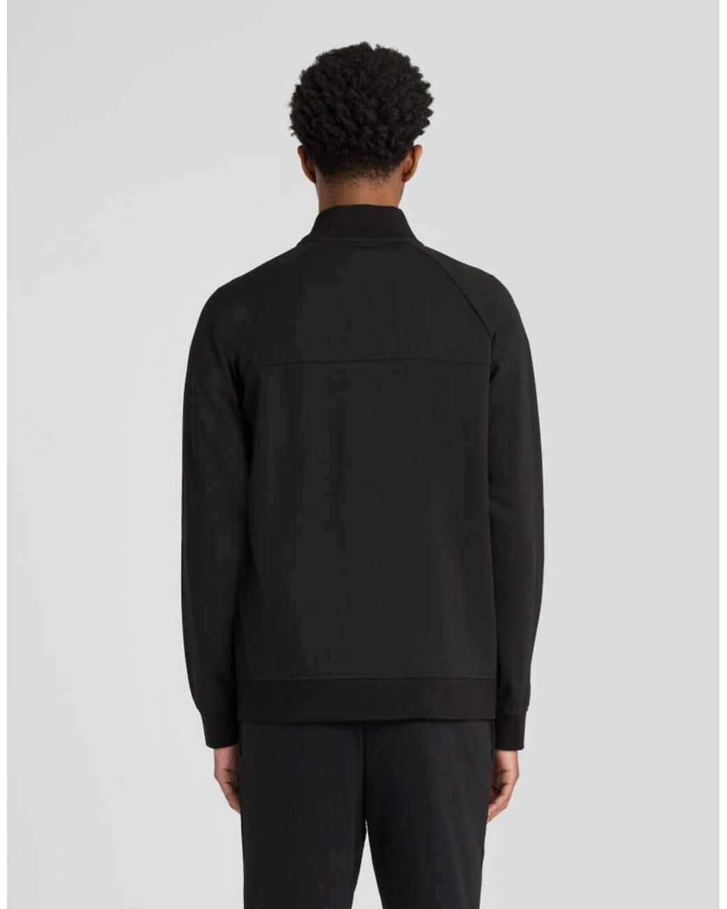 Lyle & Scott Black Mid Layers Fly Fleece Track Jacket for men