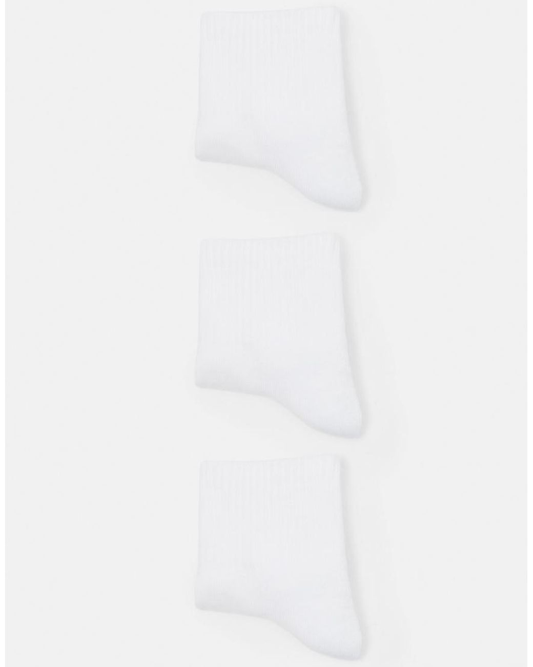 Pull&Bear White Pack Of 3 Mid-Calf Socks for men