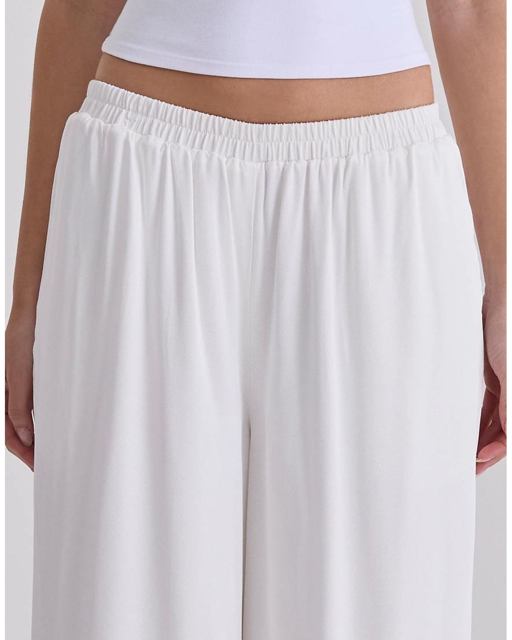 House Of Cb White Alexa Ivory Wide Leg Trousers