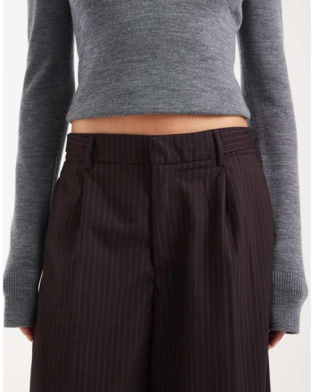 ONLY White High Waist Wide Leg Tailored Pants