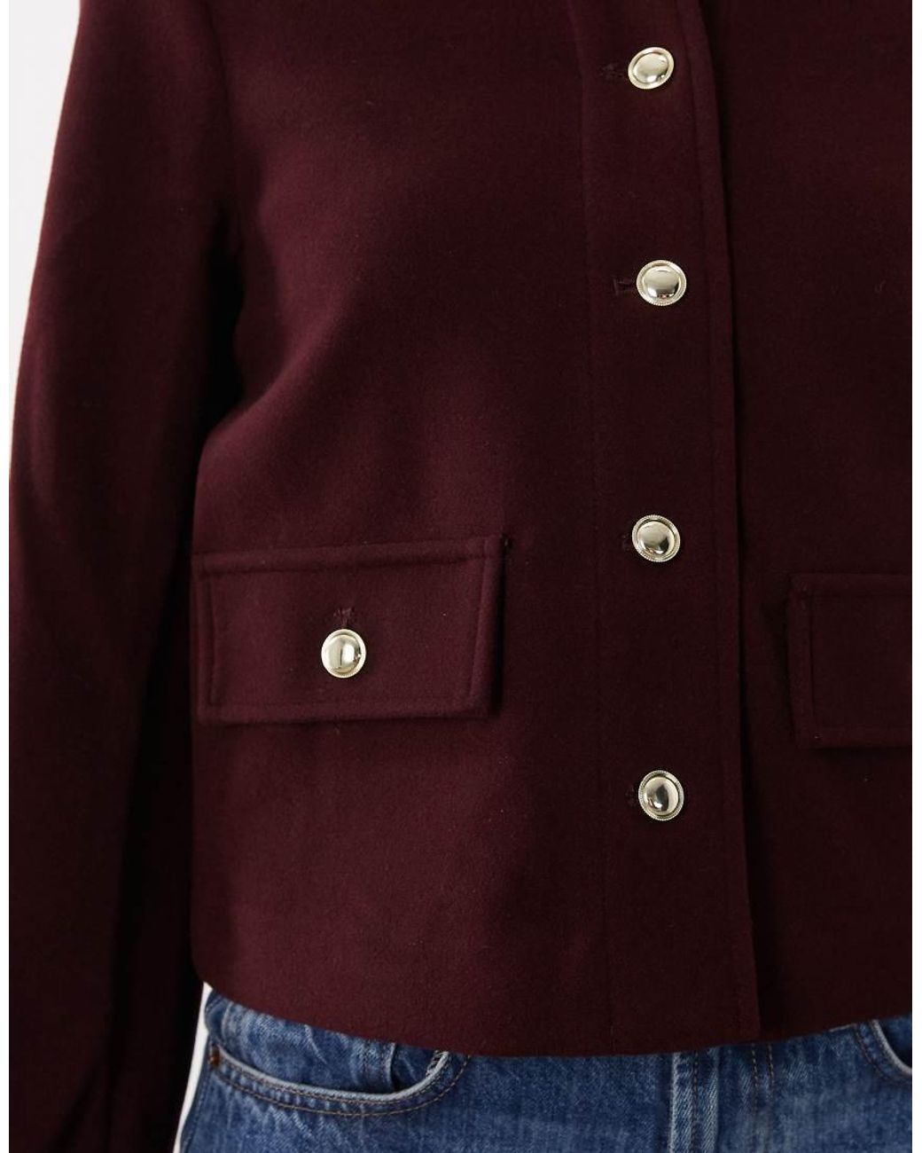 New Look Red Button Down Shacket