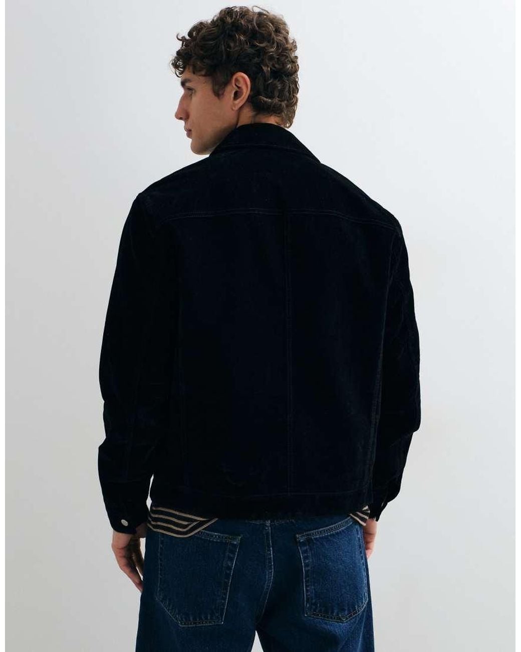 Only & Sons Blue Faux Leather Jacket for men