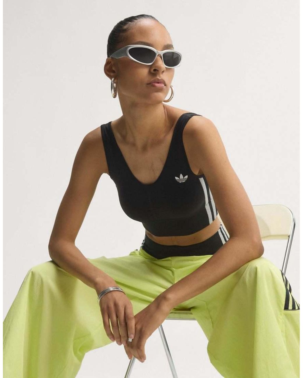 Adidas Originals Black Essentials 3 Stripes Seamless Bralette