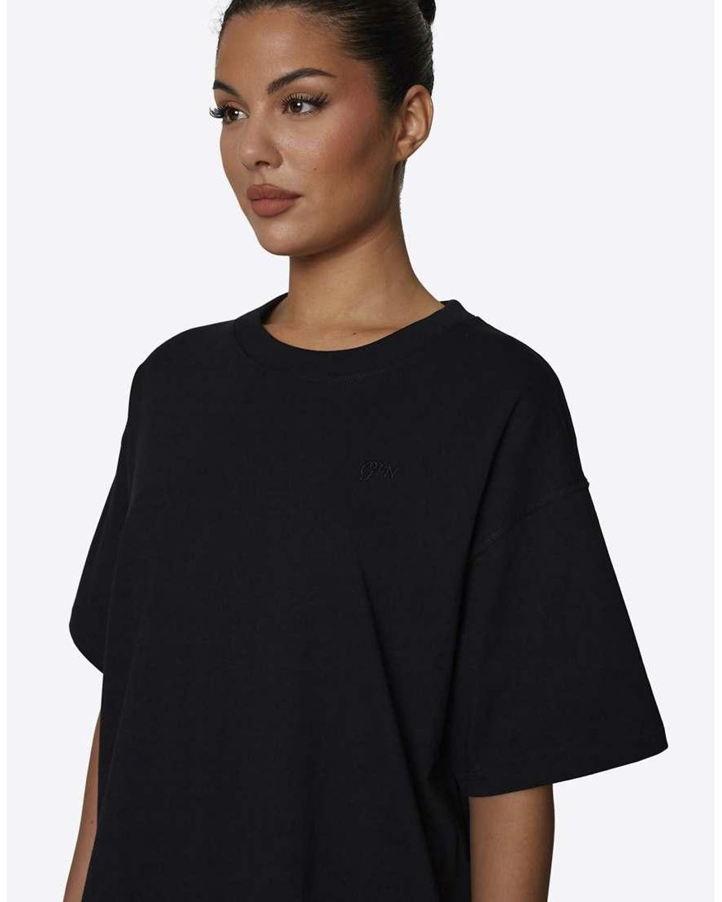 Good For Nothing Black Oversized Embroidered Logo Cotton T-Shirt