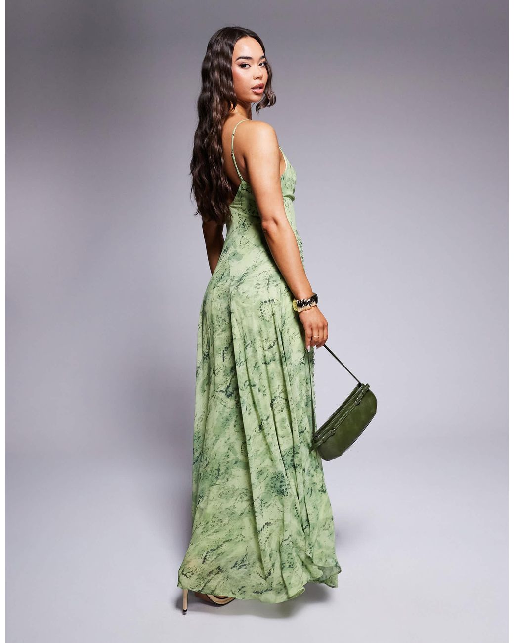 EVER NEW Green Drape Maxi Dress