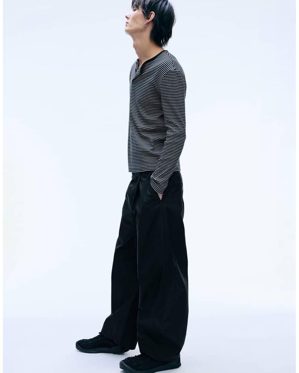 Weekday Blue Barrel Leg Chino Trousers for men