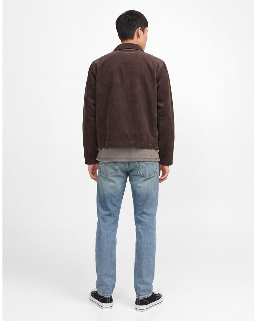 Jack & Jones Blue Clark Stonewashed Mid Waist Jeans for men
