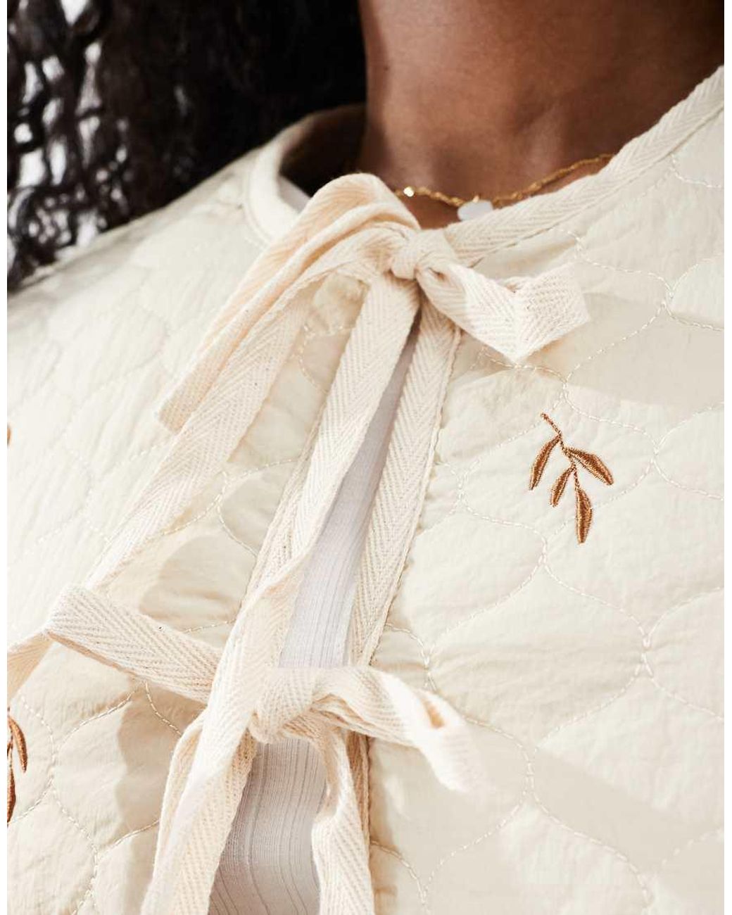 Vero Moda White Tie Front Quilted Jacket