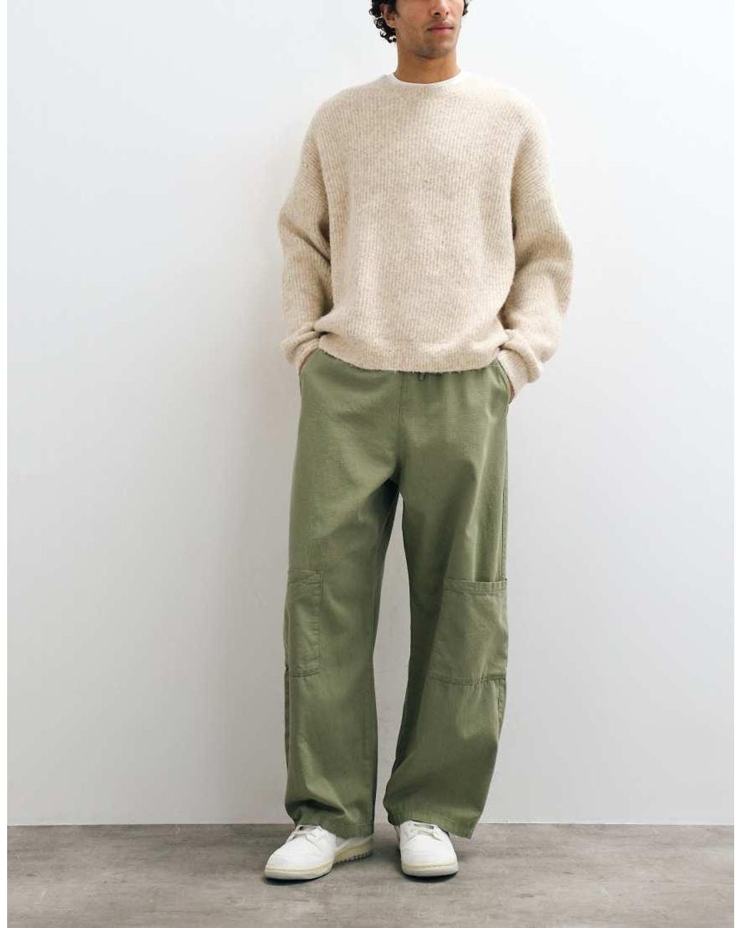 ASOS Green Barrel Cargo Trousers for men