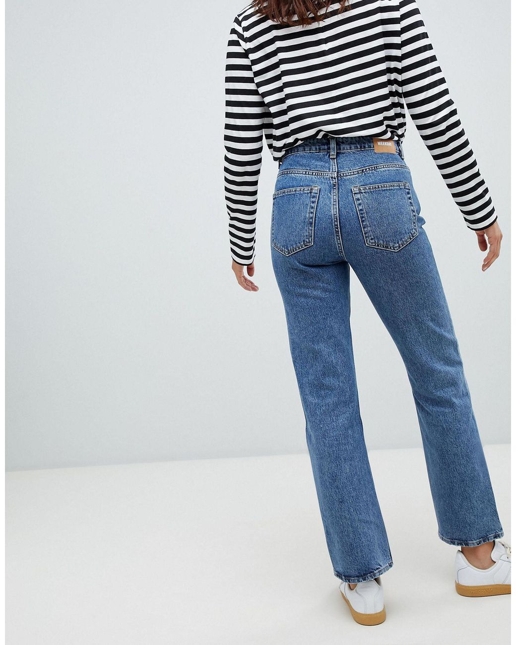 Weekday Voyage Cotton Straight Leg Jean in Blue | Lyst