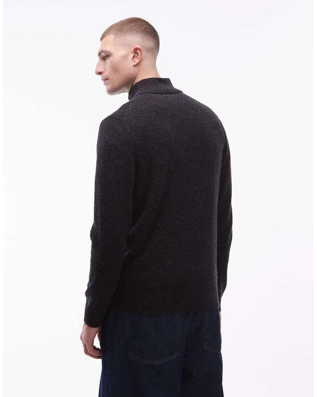 DOUBLE A by WOOD WOOD Blue 100% Wool Quarter-zip Knitted Jumper With Logo Detail for men
