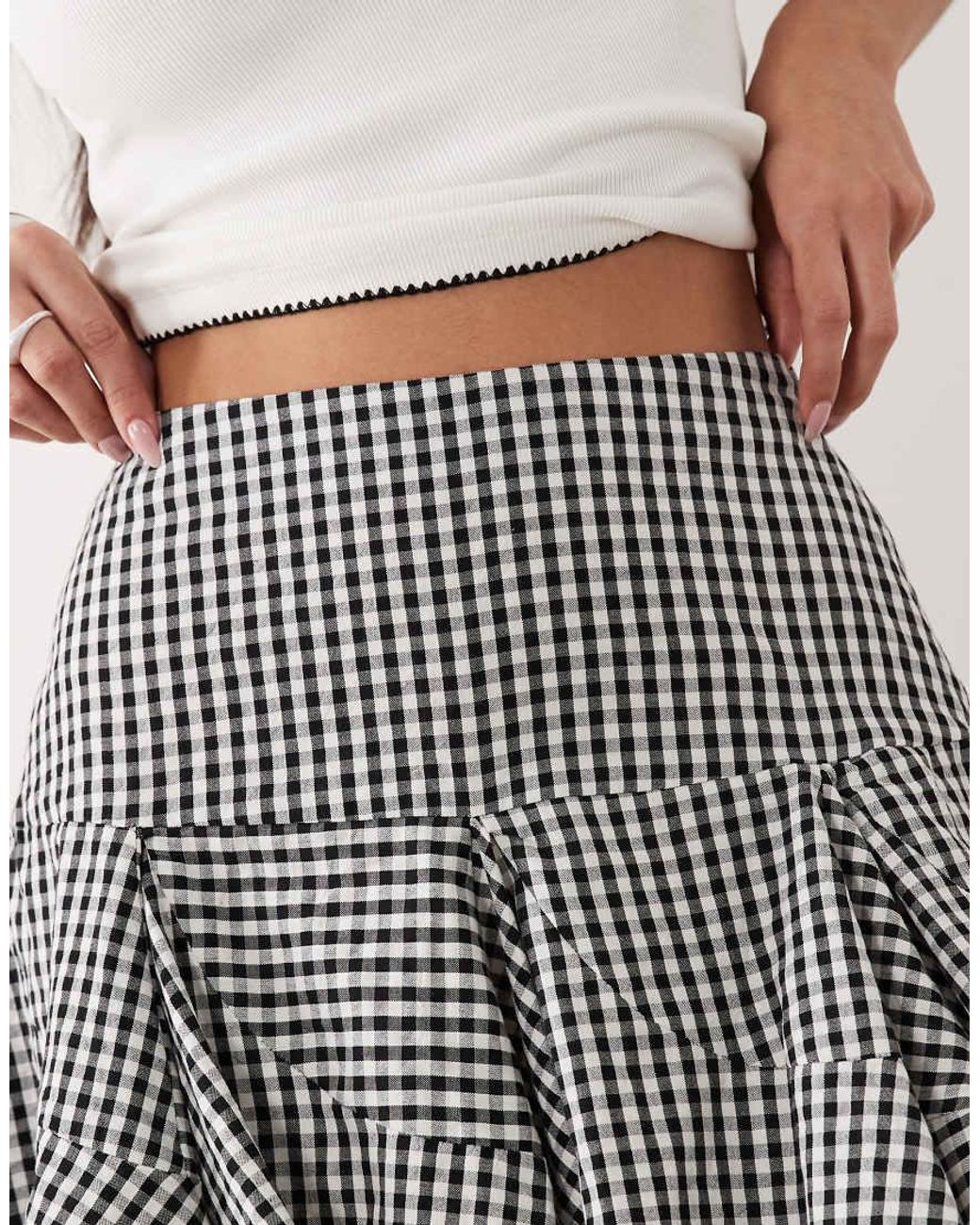 ASOS Gray Diagonal Seam Detail Flippy Mini Skirt