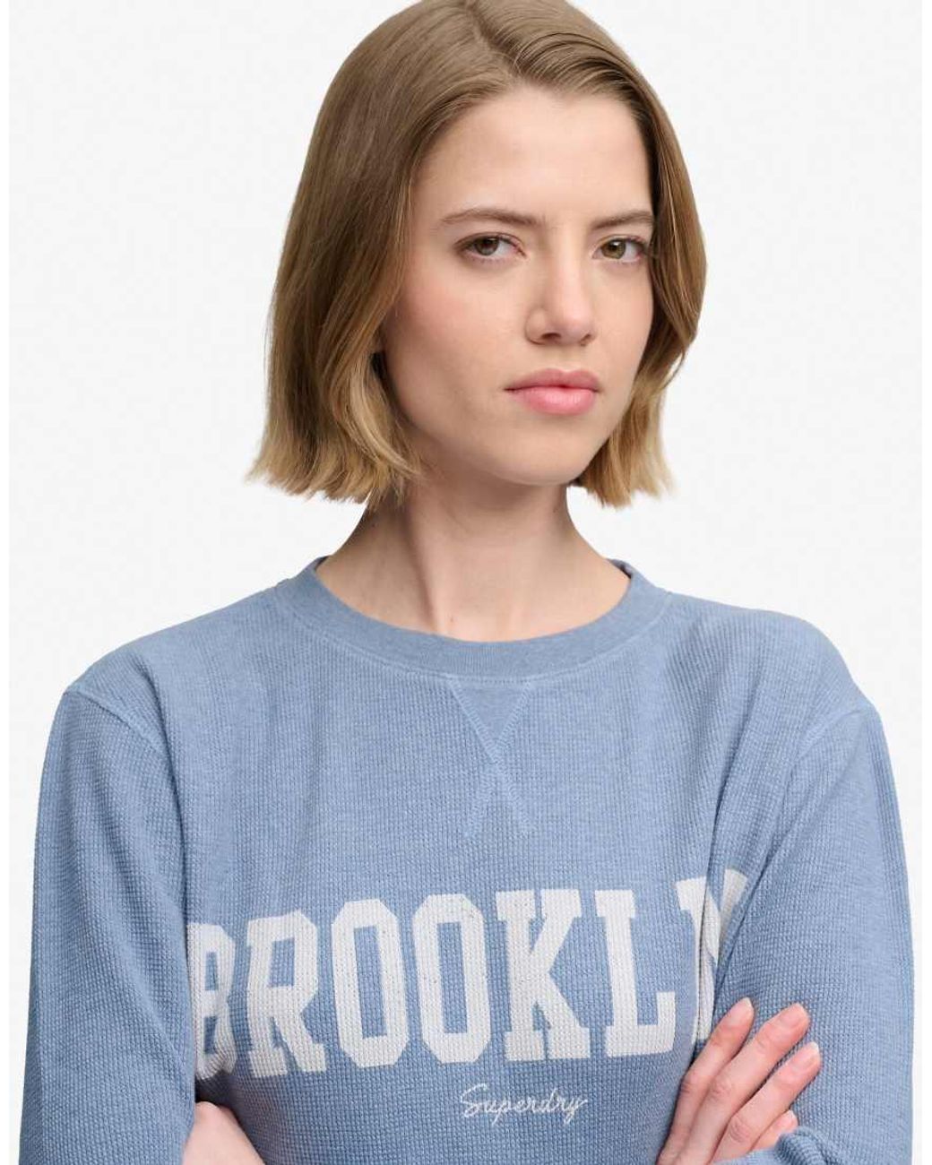 Superdry Blue Athletic Essential Graphic Long Sleeve Top