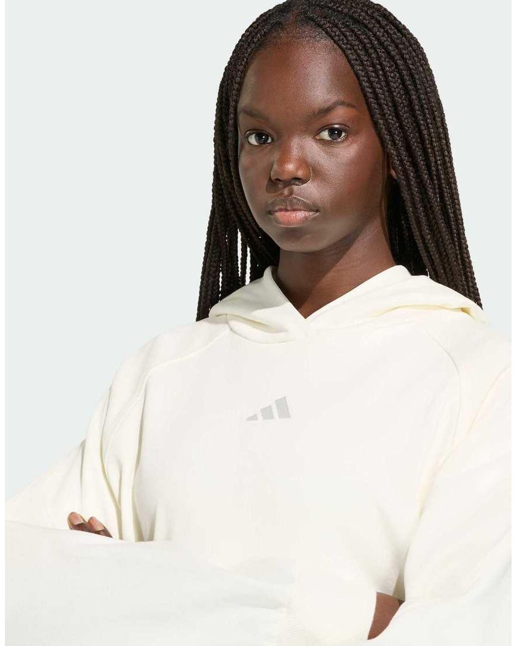 Adidas Originals White Adidas Kit Small Logo Hoodie