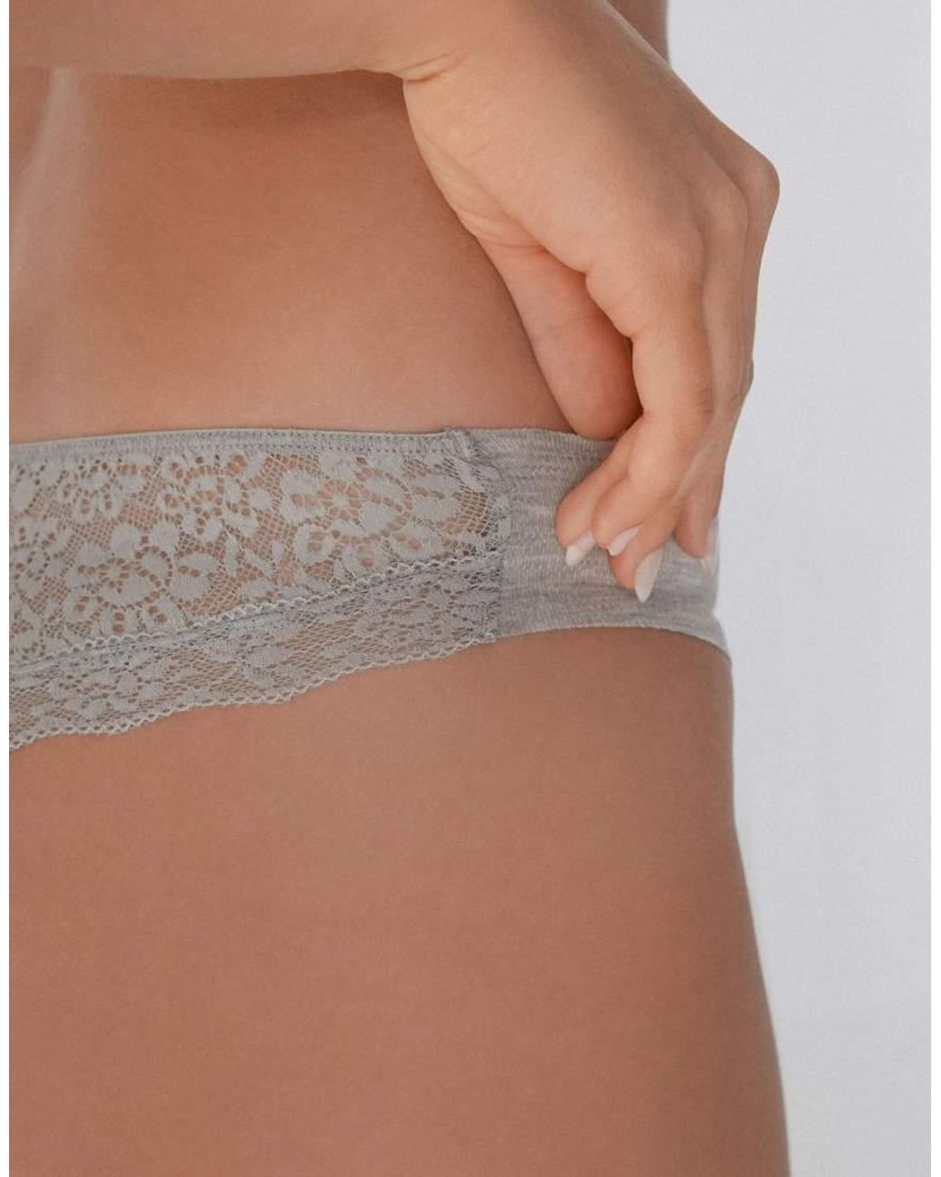 Tezenis Gray Laser Cut Brazilian Briefs
