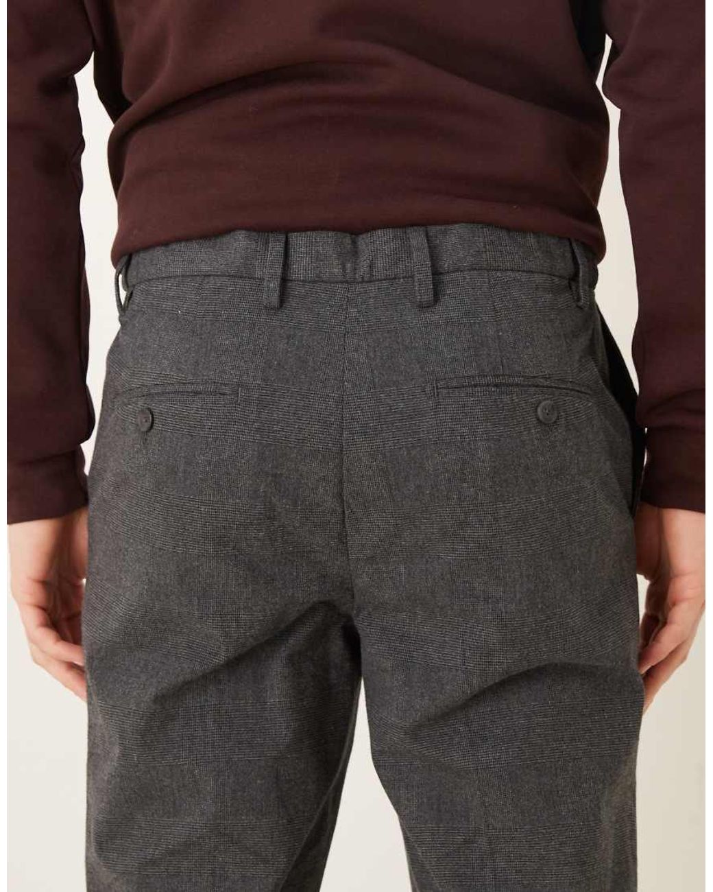 Mango Gray Brest Cotton Rich Straight Tailored Pants for men